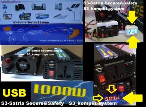 Jual Usb Power Inverter 1000 W Dari Aki Accu Dc 12v Jadi Listrik 220v