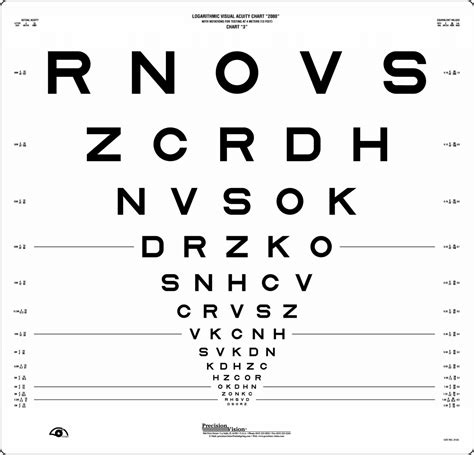 Revised Series Sloan Letter Etdrs Chart 3 Precision Vision