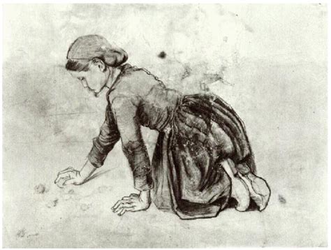 Girl Kneeling By Vincent Van Gogh 970 Drawing