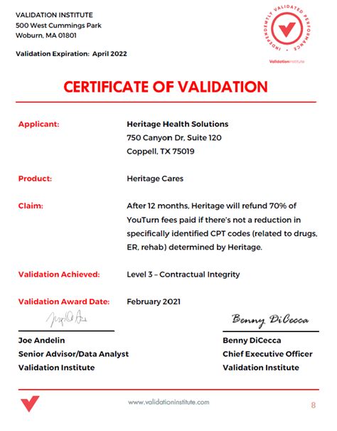 Heritage Cares Verified By Validation Institute Heritage Health