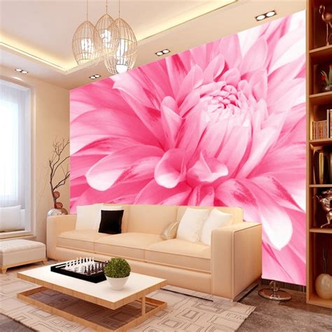Elegant Photo Wallpaper Roll Chrysanthemum Wall Murals
