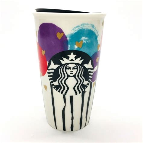 2016 Starbucks Coffee Tumbler 12 Oz Travel Mug Cup Balloon And Gold