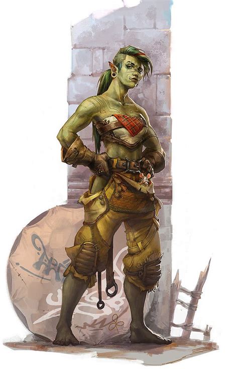Female Half Orc Barbarian Character Art Fantasy Artwork Concept Art Characters