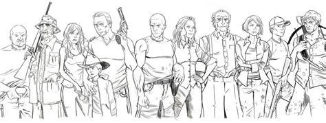 12 Free Walking Dead Coloring Pages + 12 Colorable Character Chibis