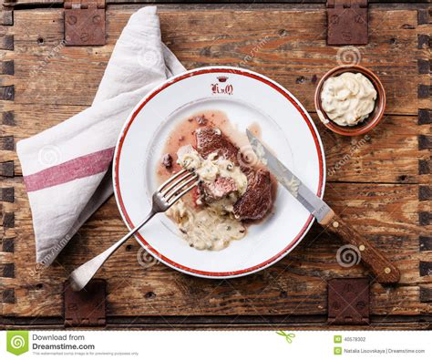 Steak With Pepper Sauce Stock Photo Image Of Meat Dish 40578302