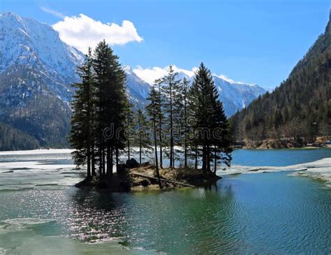 E Lake Called Lago Del Predil In Italy Stock Photo Image Of Alpine