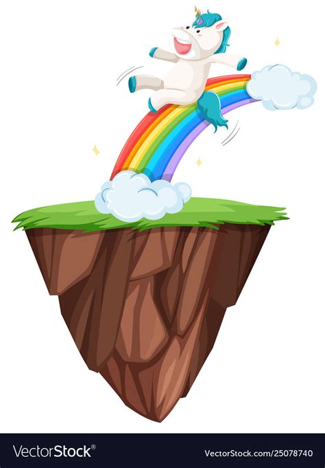 Unicorn Slide Rainbow Royalty Free Vector Image