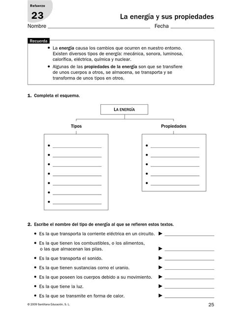 Fichas De Refuerzo Y Ampliación 6º Enseñanza De Química Clases De