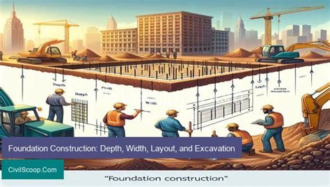Foundation Construction Depth Width Layout And Excavation Civil