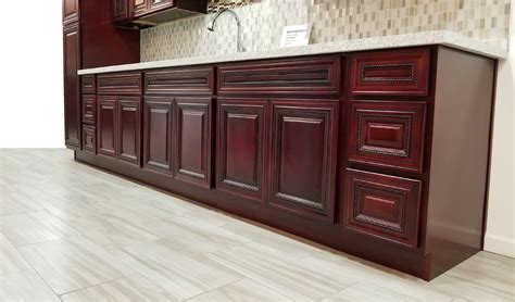 Country kitchen with burgundy cabinetry in 2020 contemporary. Burgundy Glaze - Cabinets Expo Inc.