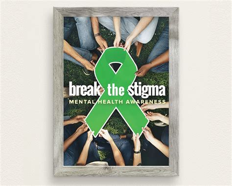 Mental Health Awareness Break The Stigma Poster Etsy