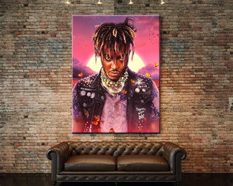 Juice Wrld Canvas Music Artist Wall Art Rap Music Iconic Art Etsy