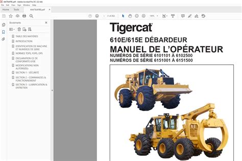 Tigercat 610E 615E DÉBARDEUR MANUEL DE LOPÉRATEUR PDF DOWNLOAD