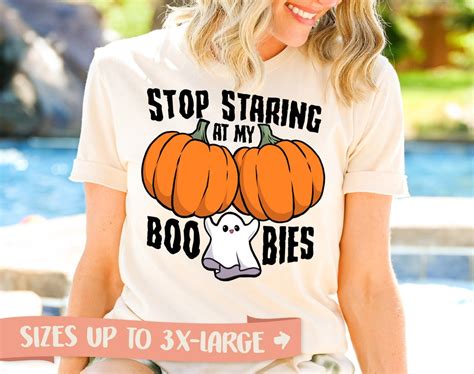 Retro Halloween Boobs Shirt Pumpkin Boobs Shirt Boo Bees Ghouls Night Out Shirt Witch Shirt