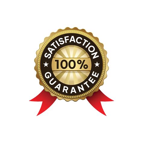 Label Customer Satisfaction Guarantee Certification Badge In Gold And