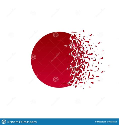 Red Circle Explosion Isolated On White Background Stock Vector