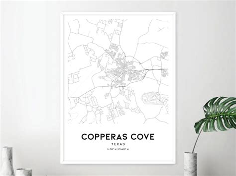 Copperas Cove Map Print Copperas Cove Map Poster Wall Art Tx City Map