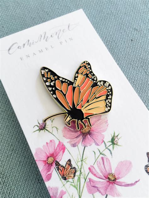 Monarch Butterfly Enamel Pin Ts For An Artist Monarch Butterfly