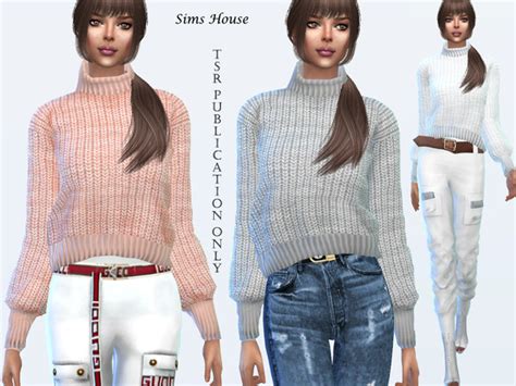 Sweater With Collar By Sims House At Tsr Sims 4 Updates