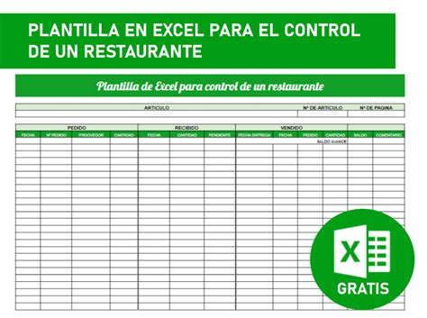 Control De Restaurantes En Excel Gratis Sample Excel Templates Hot