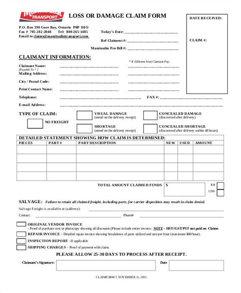 Free 32 Claim Form Templates In Pdf Excel Ms Word