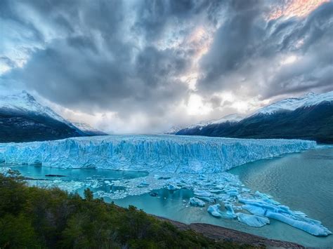 Ice Mountains Clouds Landscapes Nature Glacier Wallpapers Hd