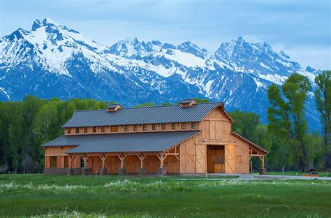 Horse barns, run in sheds and horse stalls are small and portable. A Beautiful Post & Beam Barn in Wyoming - STABLE STYLE