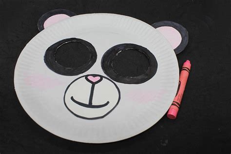 Make A Lovely Paper Plate Panda Bear Mask Fun Kids Craft