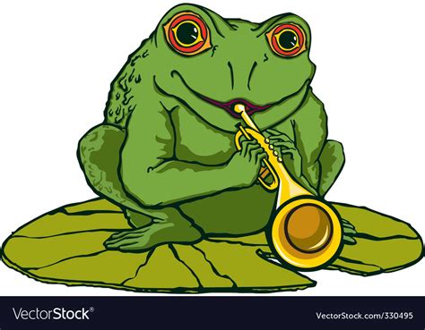 Frog Playing The Trumpet Vector Art Download Vectors 330495