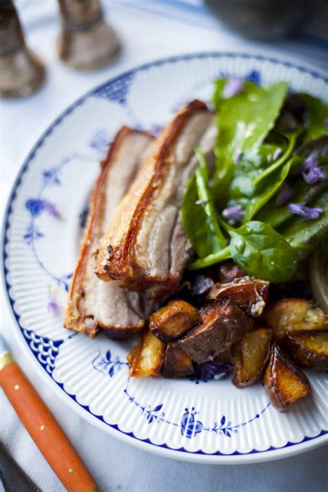 Maybe you would like to learn more about one of these? Crispy Pork Belly with Roast Potatoes and Salad Greens ...