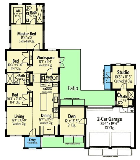 Versatile Single-Story 3-Bedroom Modern House Plan ...