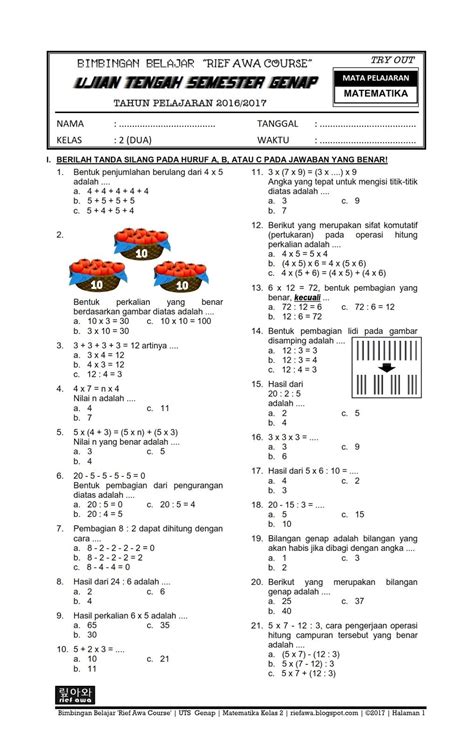 Soal Matematika Kelas 4 Sd Semester 2 Homecare24
