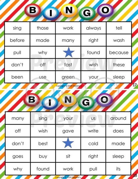 Sight Words Bingo Second Grade Made By Teachers