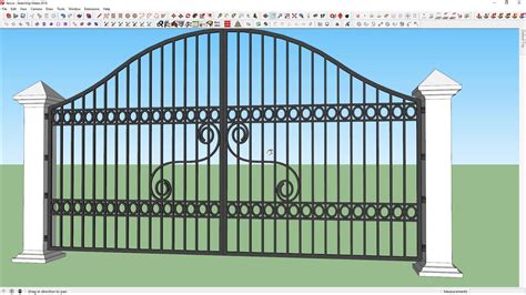 How To Draw Modern Steel Gate In Sketchup With Images Steel Gate
