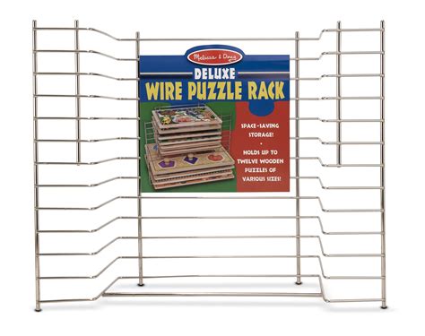 Melissa And Doug Deluxe Metal Wire Puzzle Storage Rack For 12 Small And