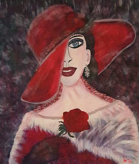 Lady In Red Painting By Hazel Dolton Fine Art America