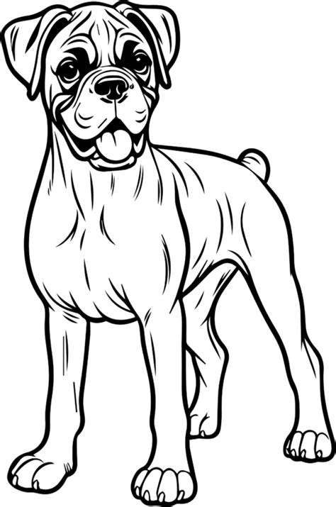 Free Printable Boxer Dog Coloring Page For Kids And Adults
