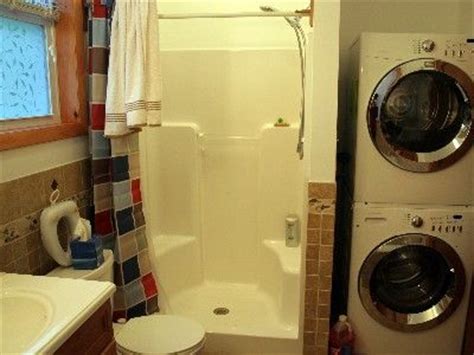 Minimum drain size for toilet is 3. Standing shower with stackable washer/dryer. | Laundry ...