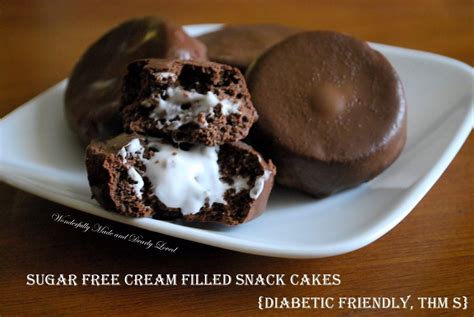 This dessert is not super sweet, allowing the natural sweetness of the fruit to come. Sugar Free Cream Filled Snack Cakes | THM recipes | Diabetic snacks, Sugar free, Sugar free sweets