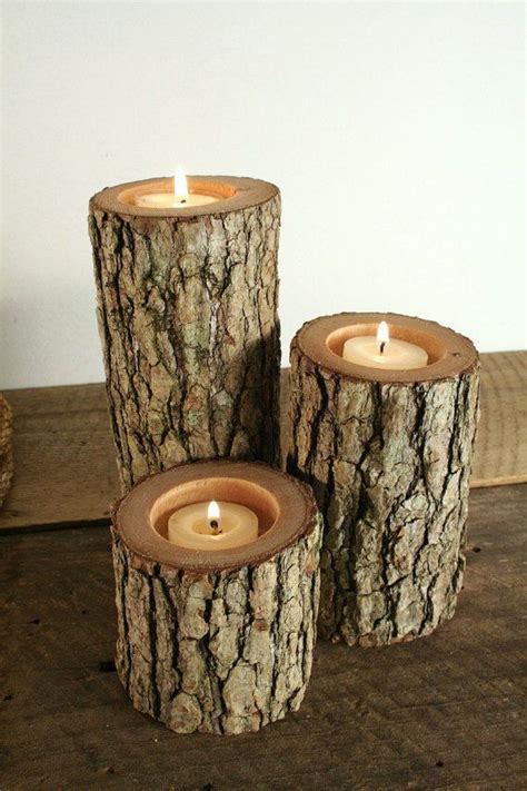 Tree Branch Candle Holders Rustic Candle Sticks Log