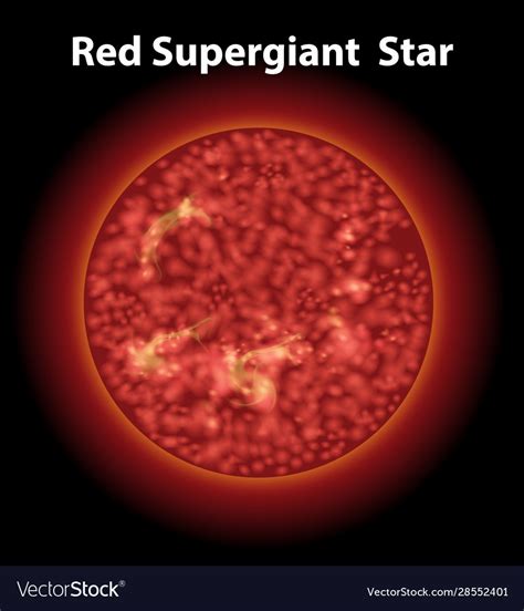 Red Supergiant Star In Dark Space Background Vector Image