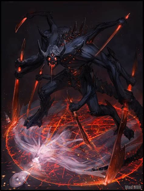 Devilish Dark Fantasy Art Fantasy Artwork Dark Creatures Mythical