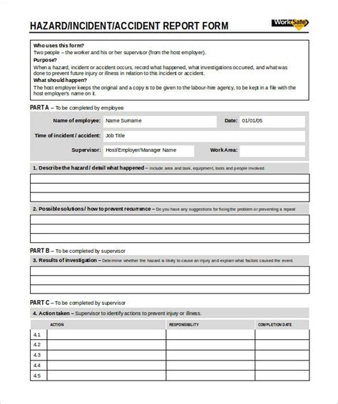 Incident Report Templates 14 Free Word Excel And Pdf Formats Samples Examples Designs