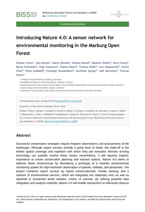Pdf Introducing Nature 40 A Sensor Network For Environmental