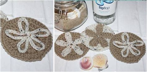 Sand Dollar Crocheted Coasters Free Crochet Pattern Crochet