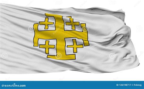 Jerusalem Cross Flag Isolated On White Stock Illustration