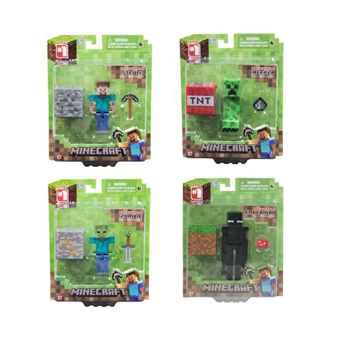 Lote 4 Figuras Minecraft Steve Creeper Enderman E Zombie R 19999