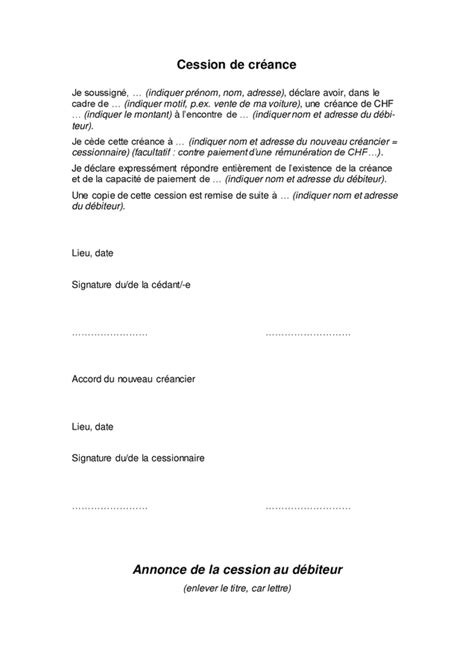 Cession De Cr Ance Doc Pdf Page Sur