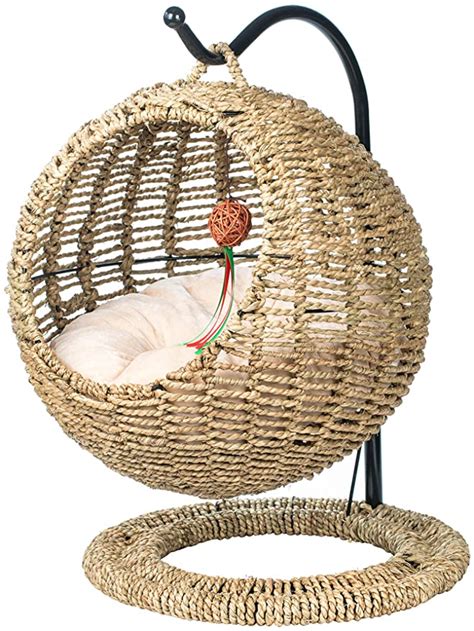 Amazon.com : YoSpot Wicker Cat Bed Basket Swinging Pet House Nest for