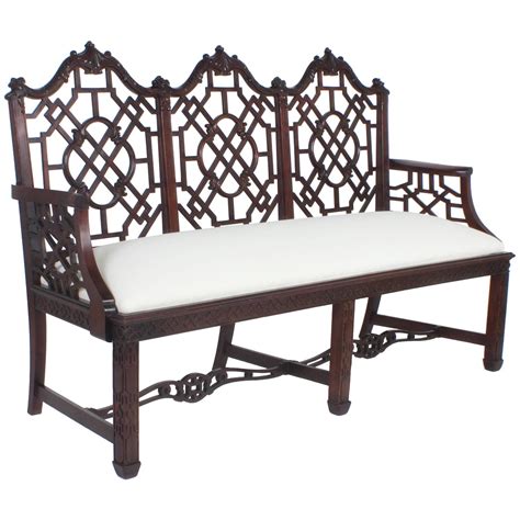 Chippendale furniture is the name given to furniture designed by a master cabinet maker called thomas chippendale. Antique English Chinese Chippendale Style Settee For Sale ...